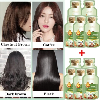 Pure Natural Herbal Hair Dye Shampoo Change Hair Color Cover Gray Hair White Hair Treatment Bubble Plant Hair Dye Hair Care 1
