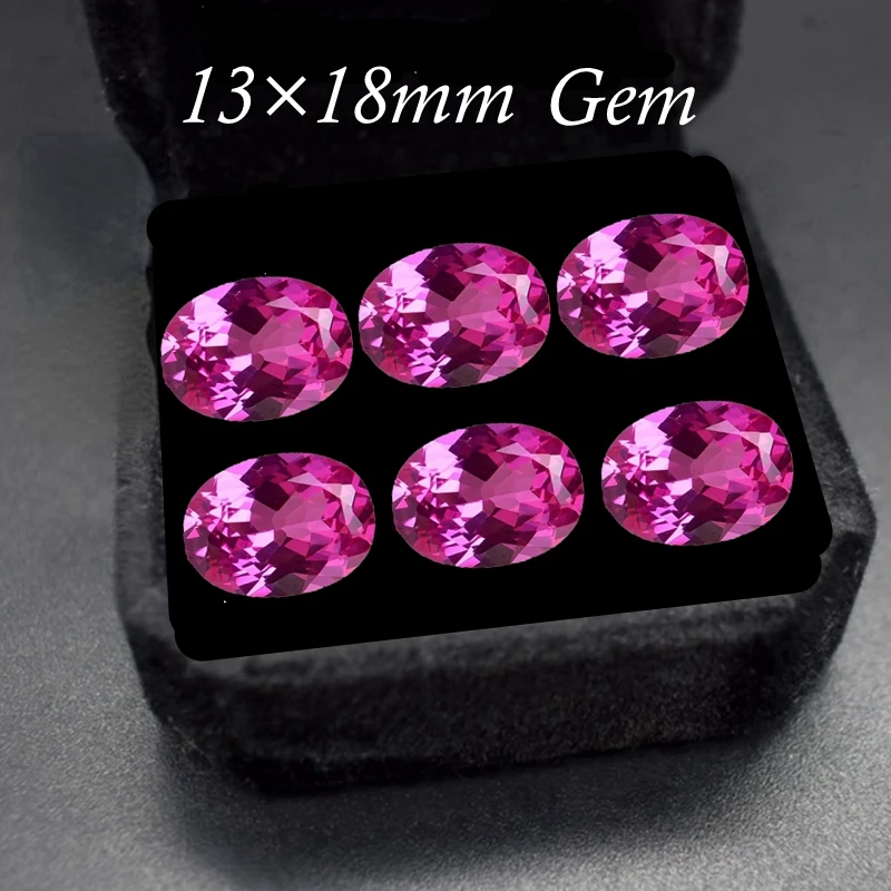 13&times;18mm 16.0ct Oval Faceted Cut VVS Fluorescent Ruby Loose Gemstones for Jewelry Making