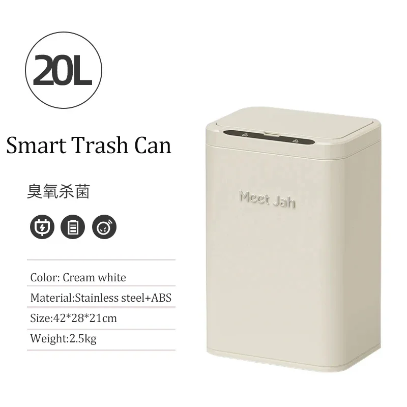 20리터 스마트 쓰레기통 20L Large Smart Kitchen Trash Can Automatic Intelligent Sensor Bucket Garbage Can 대용량 주방 쓰레기통 센서 쓰레기통 Wastebasket