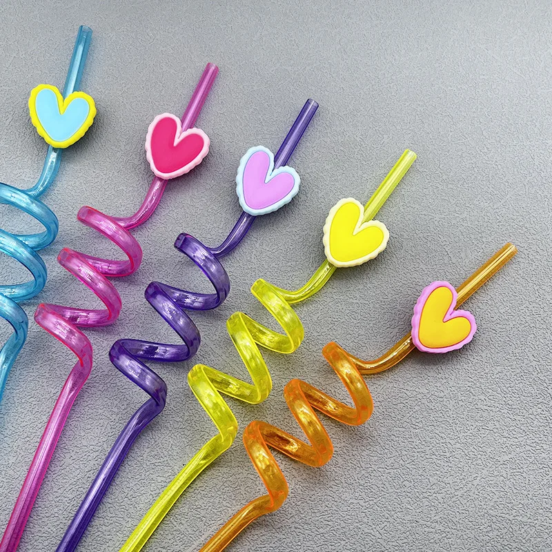 Heart Shaped Silicone Plastic Straw, Reusable Food Grade Material, Coffee  Beverage, Milk Tea, Valentine's Day Party Straw