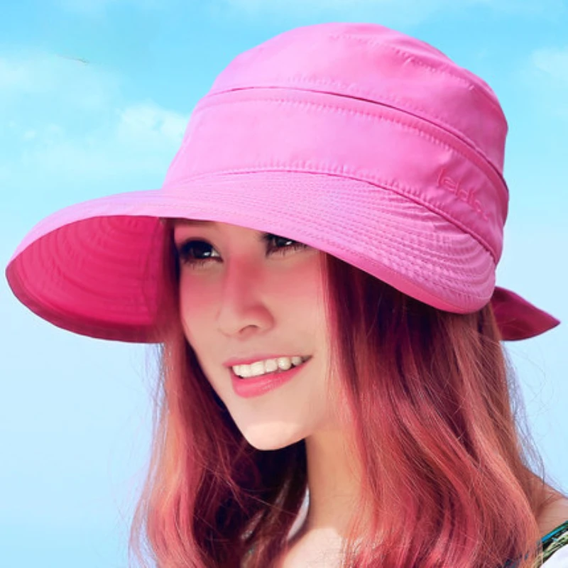 

Wide Brim Sun Cap Sun Hat Casual Foldable Sun Hat for Women Breathable Cotton Sun Shade Beach-hat Ultraviolet-proof Beach Hat