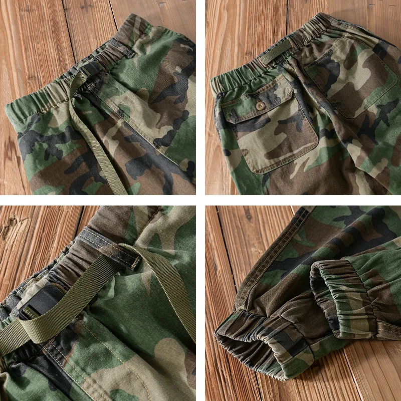 2023 Autumn New 100% Cotton Casual Camouflage Pants Men Clothing Cargo  Loose Streetwear Jogger Pants Men Trousers F7619