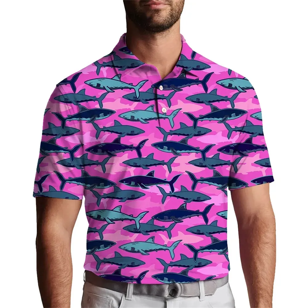 Printed Polo Shirts Custom Spandex Polyester Outdoor Casual Golf Table Tennis Feather Tennis UPF 50+ Sports Golf Polo Apparel