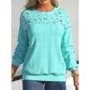Plus Size 1XL-5XL Women's Fashion Round Neck Patchwork Long Sleeve Sweatshirt Ladies Casual  Round Neck Loose Sweatshirt