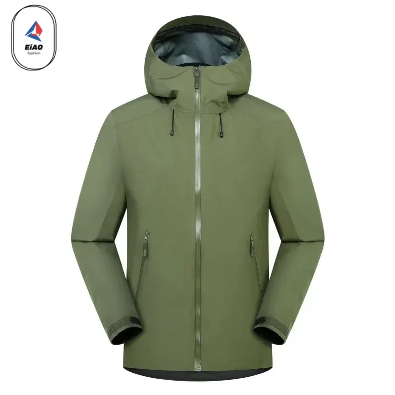 EIAO All Weather Hooded Softshell Jacket Waterproof Windproof Abrasion Resistant for Outdoor Hiking Skiing Camping Activities