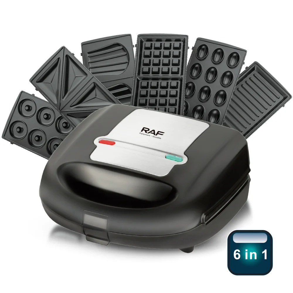 6 in 1 Sandwich Machine Bread Waffle Maker Donut Baking Cake Cooking Kitchen Appliances Toaster Breakfast Steak Machine waffle maker,cake machine,donut maker