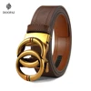 DOOPAI Business Leisure Men's Alloy Square Buckle Belt Men's Luxury Designer High Quality Leather Cowboy Belt Multi Color