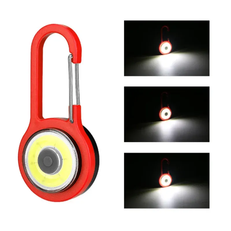 Portable LED Flashlight Carabiner Lamp Keychain Light Emergency Outdoor Camping Tent Lamp Pocket Backpack Lights Without Battery