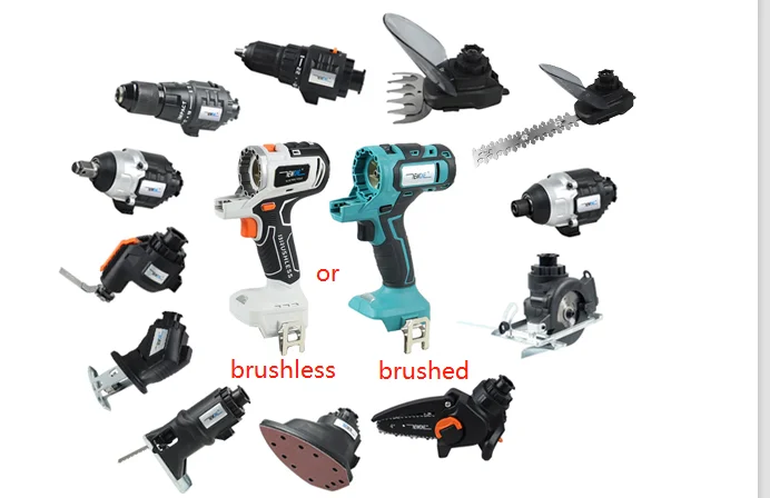 NEWONE 10 in 1 Brushless Multifunctional Tools Impact Drill Cordless DIY  Reciprocating Saw Sander Chainsaw Power Fit Makita