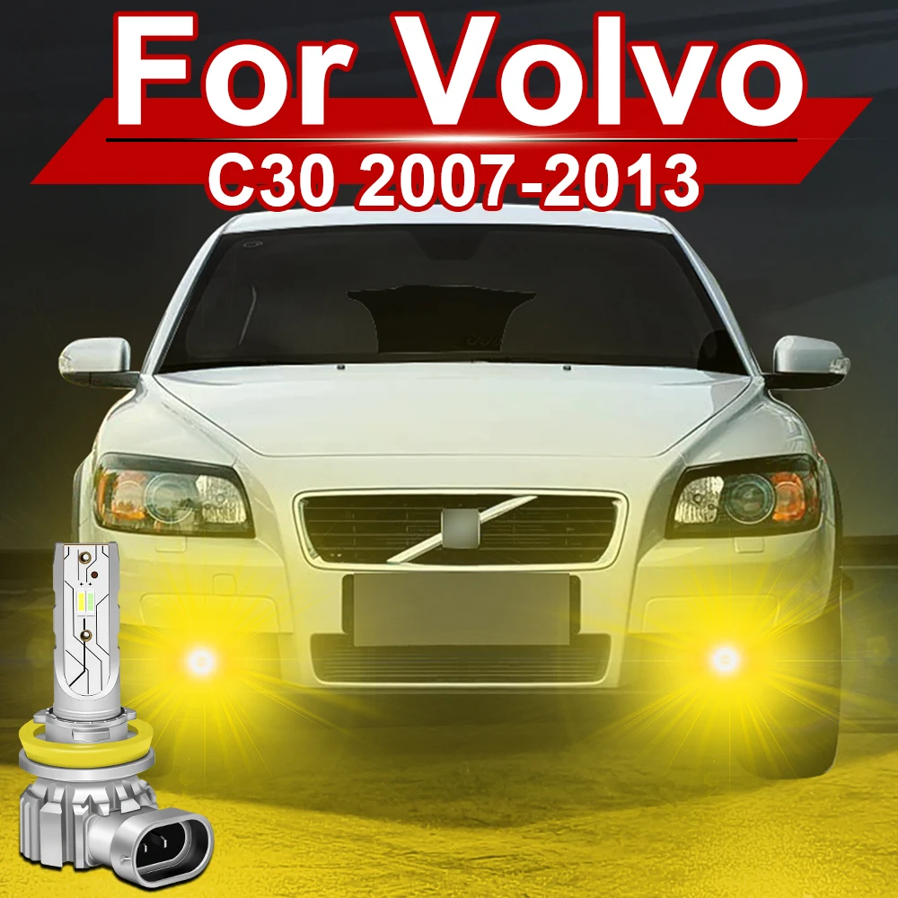 볼보 C30 안개등 LED 2007-2013 C30 듀얼 컬러 LED 안개등 전구 화이트 옐로우 레몬 그린 블루 2008 2009 2010 2011 2012