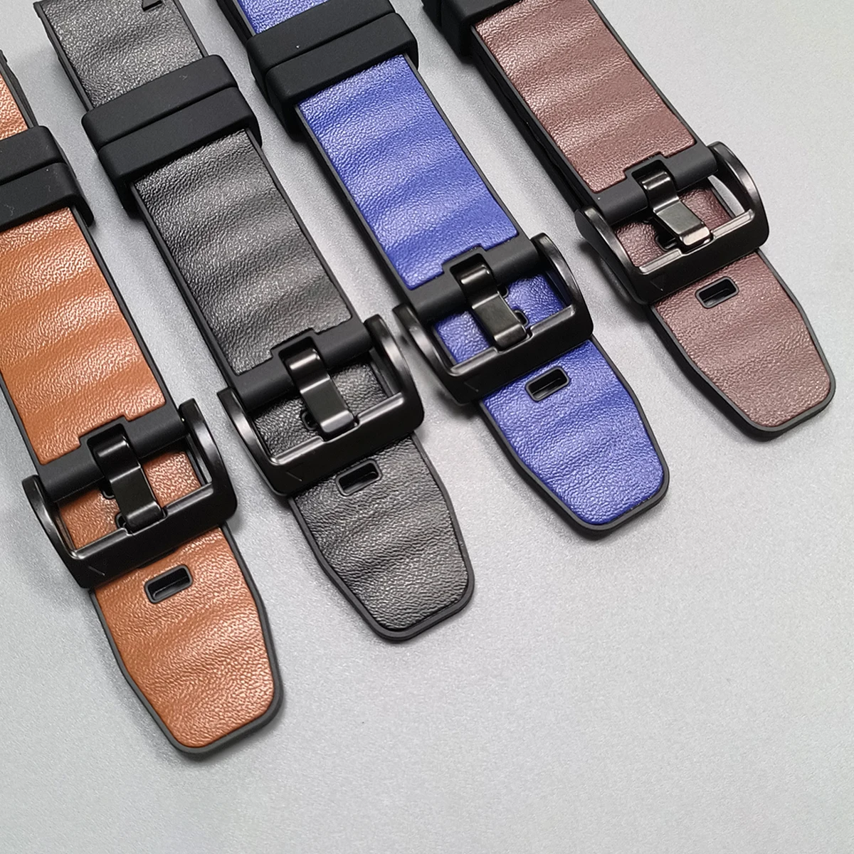 Luxury Silicone Leather Quickfit Watch Strap Bracelet - 22mm/26mm