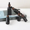 20/30X Frosted Black Bamboo Cap Glass Dropper Bottle Essential Oils 5ml-100ML Glass Dripper Portable Refillable Travel Bottle 3