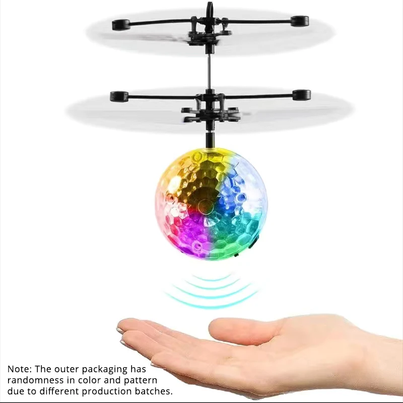 Led Light Suspension Crystal Ball Infrared Induction RC Gesture Control Colorful Glowing Toys for Kids