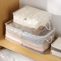 Storage Box Large Capacity Space-saving Foldable Clear Sweater Storage Bag PEVA Waterproof Bed Sheet Organizer Storage Pouch 1