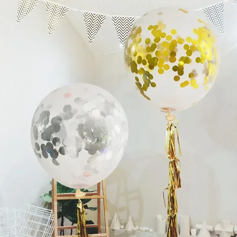 

20pcs/lot 12inch Pink Blue Confetti Balloons Inflatable Clear Latex Ballons Glitter Party Globos for Birthday Decoration Globals