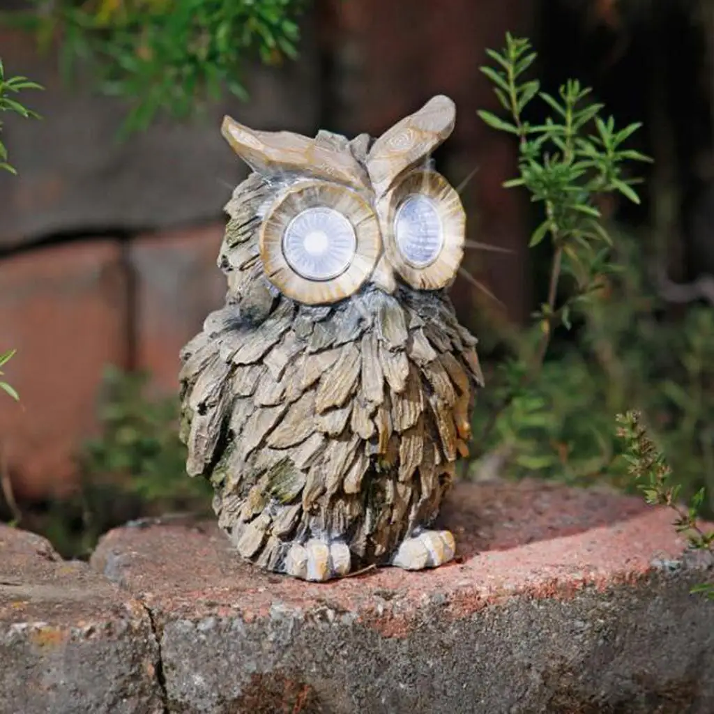 

European Style Resin Animal Garden Statue Solar Powered Light for Decoration - Owl / Turtle