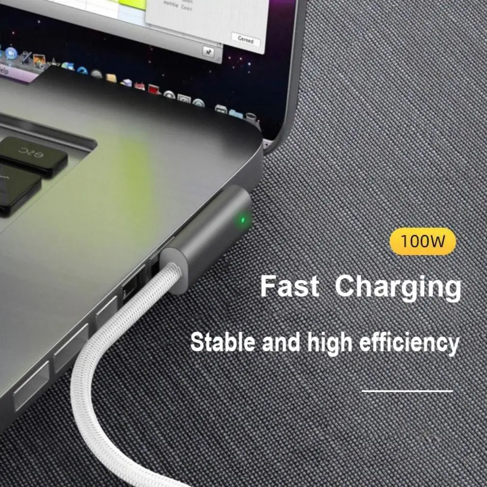Adaptador Usb tipo c para Macbook Air Pro 100w Magsafe e Carregador Liga de Zinco Plugue Magnético Cabo de Carregamento Rápido Conversor - Imagem 6