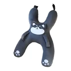 Children's Cute Cartoon Car Seat Neck and Lumbar Support Pillow (Gray)