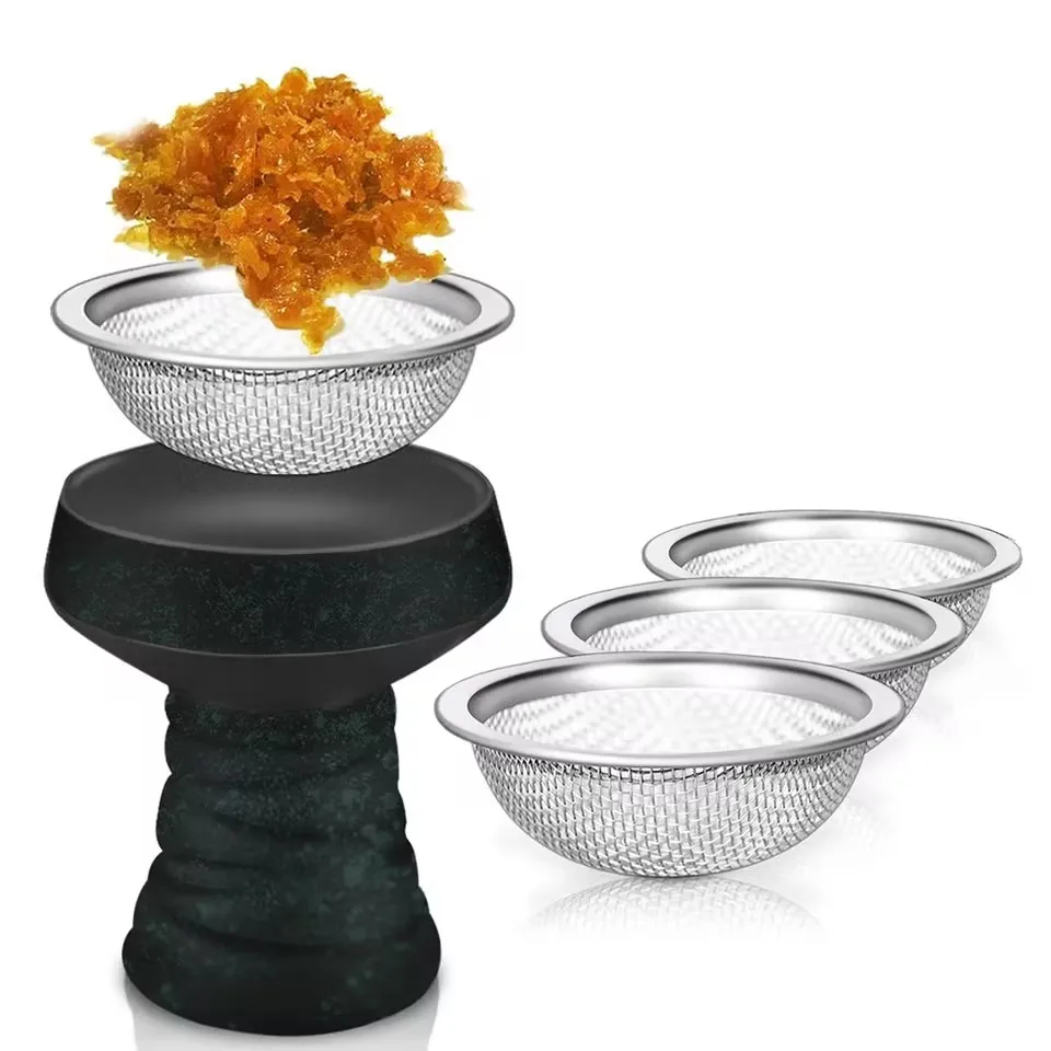 Hookah Accessories Stainless Steel Hookah Filter Screen Shisha Bowl Chicha Narguile Nargile Tobacco Sheesha Smoking Cigarette Accessories 1PC/3PCS