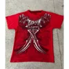 TAPOUT New Y2K Red  Printing T-shirt Men Hip Hop Round Neck Oversized Short Sleeve Casual Gothic Tee Clothing Kids Tshirt Tops 1
