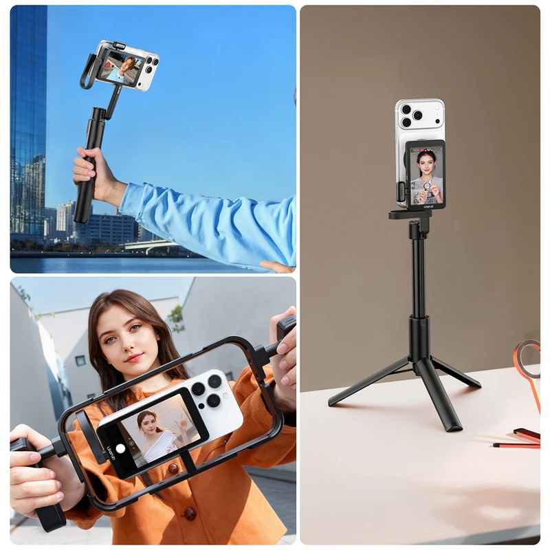 Ulanzi VM1 Vlog Selfie Monitor Screen for iphone 17 16 15 Android Smartphone 4K Magnetic for Studio Vlog Photography Shots