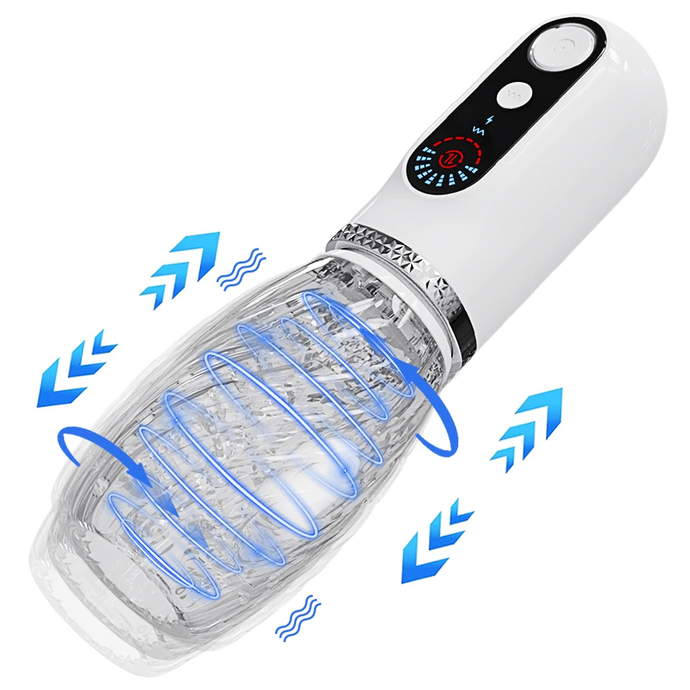 Male Masturbator Automatic Telescopic Rotating Vibrating For Men Glans Trainer Masturbation Cup  Thrusting_voghion.com