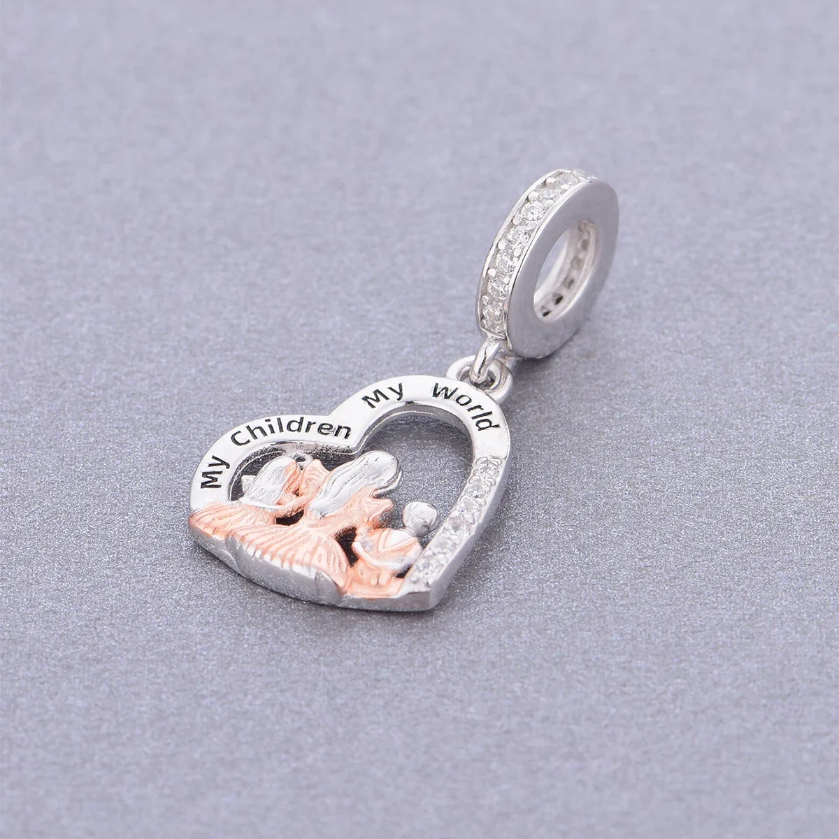 Fit Original Pan Charms Bracelet 925 Sterling Silver Mother Daughter Son My Children My World Bead For Making Berloqe DIY 3