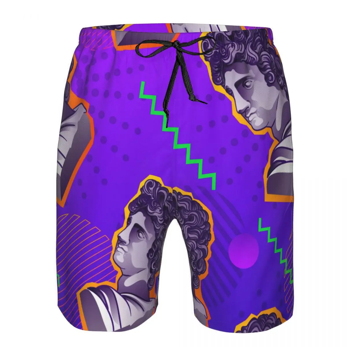 

Men Swimwear Breathable Quick Dry Trunks Zine Culture 80s 90s Beach Shorts for Surfing