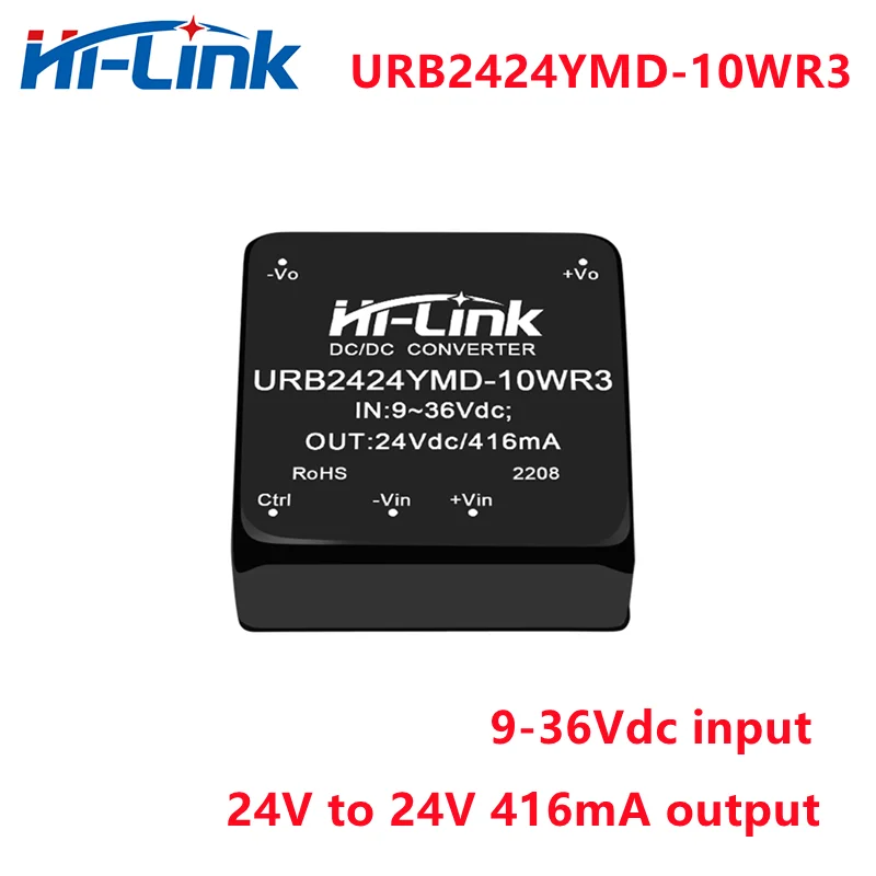 Switching Power Supply Hi-Link 10W DCDC Isolated Step Down Converter 24V to 3V 5V 9V 12V 15V 24V URB2405YMD-10WR3 for LED
