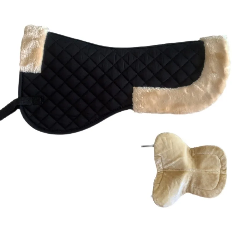 Horse Harness Equestrian Balance Pad Wool-like Saddle Cushion British Saddle Auxiliary Cushion Shock Absorption Thick
