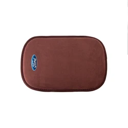 Suede Car Armrest Protection Cushion Mat (Brown Ford)