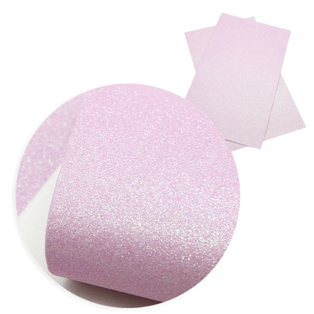 Leather Fabric Shimmer Fine Glitter Faux Leather Sheets Candy Solid Color Synthetic Leather Fabric Roll DIY Earrings Hair Bows Crafts