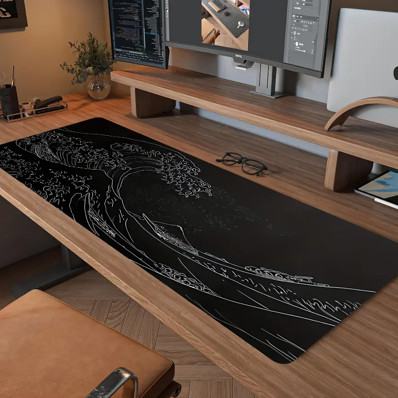 Black Sea Gaming mousepad, 2mm non-slip rubber base, 31.49 x 11.81 inches, extended gaming mousepad, designed for gamers office 3