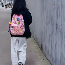  Backpacks for Women Kawaii Backpack Spicy Girl Hello Kitty bag School Bag Female Pink Leopard Print Backpack Large Capacity Cute 