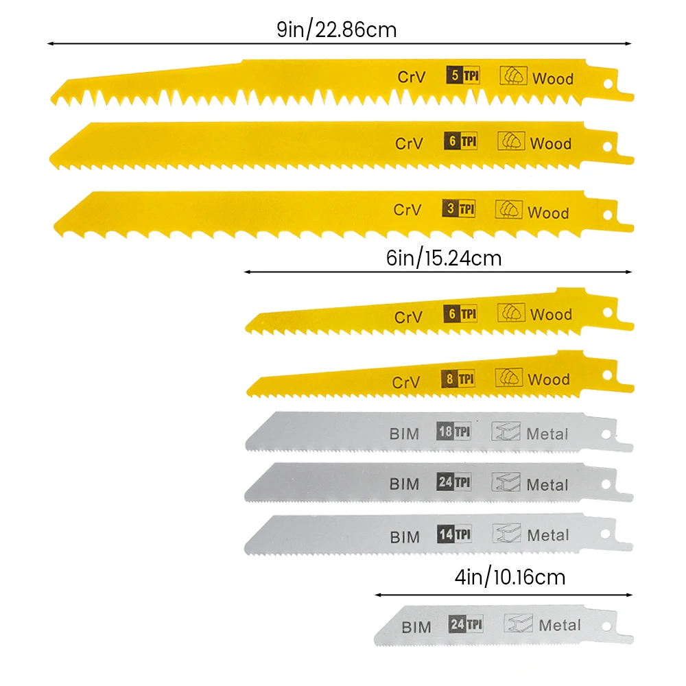 36pcs Reciprocating Saw Blades Pruning Saw Handsaw Multi Saw Blade For Cutting Wood Metal PVC Tube Power Tools Accessories 6