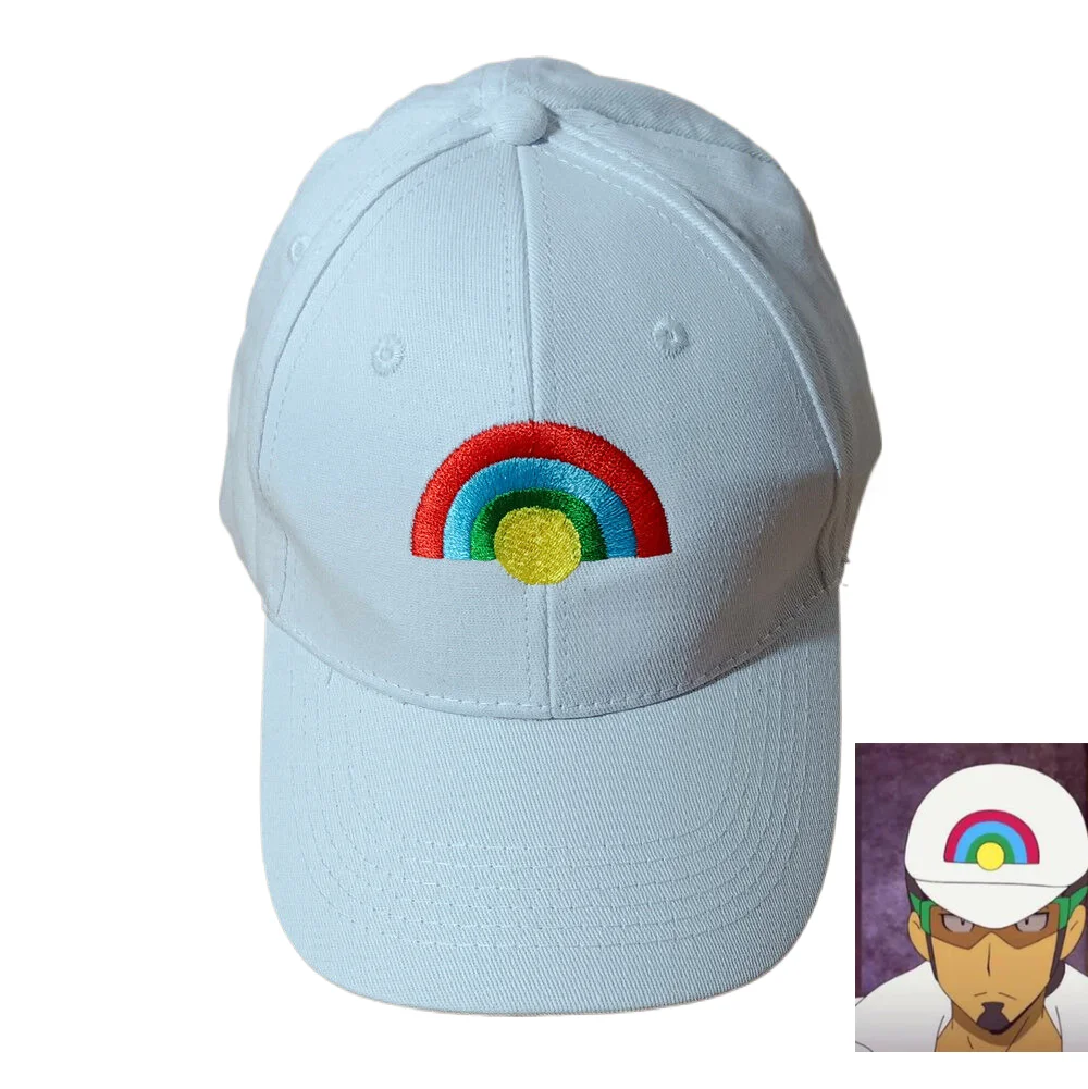 Pocket Mon Sun Moon Professor Kukui Cosplay Hat White Embroidery Baseball Cap