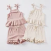 Kids Clothing Sets New Baby Girl Camisole Top + Lace Shorts 2PCS Summer Casual Children Clothes Suits 1