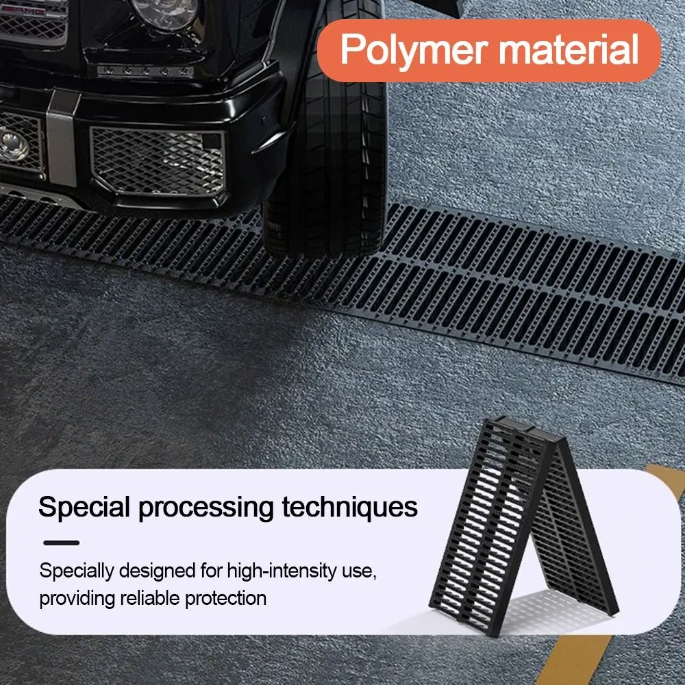 New High Strength Trench Cover Resin Plastic Rectangular Garage Floor Drain Black Grates Drainage Basement