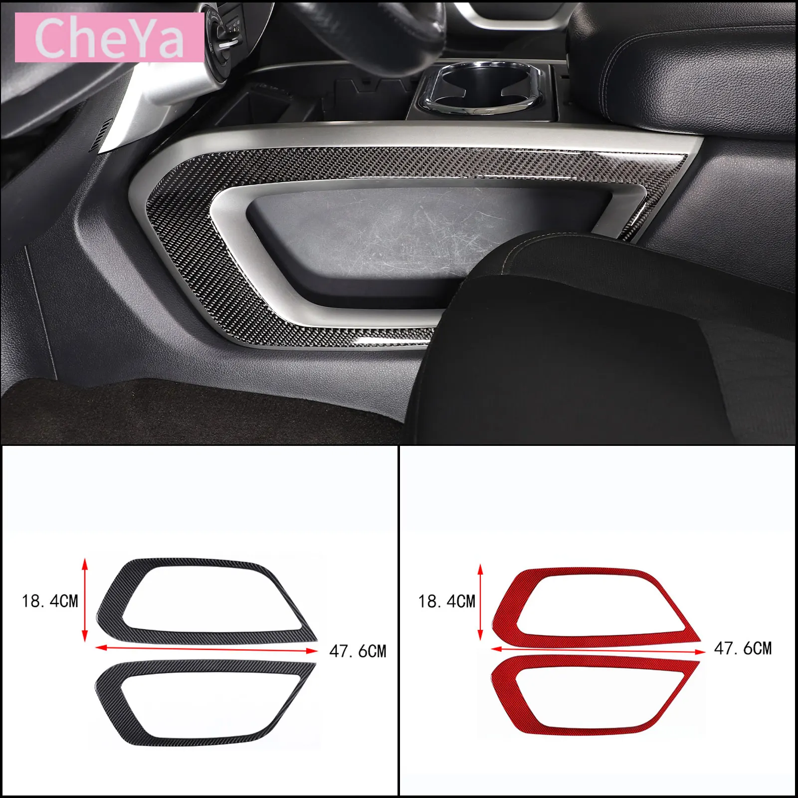 

For Nissan Titan 2016-2023 Car Center Console Side Panel Decorative Sticker Soft Carbon Fiber Interior Accessories 2 Pcs