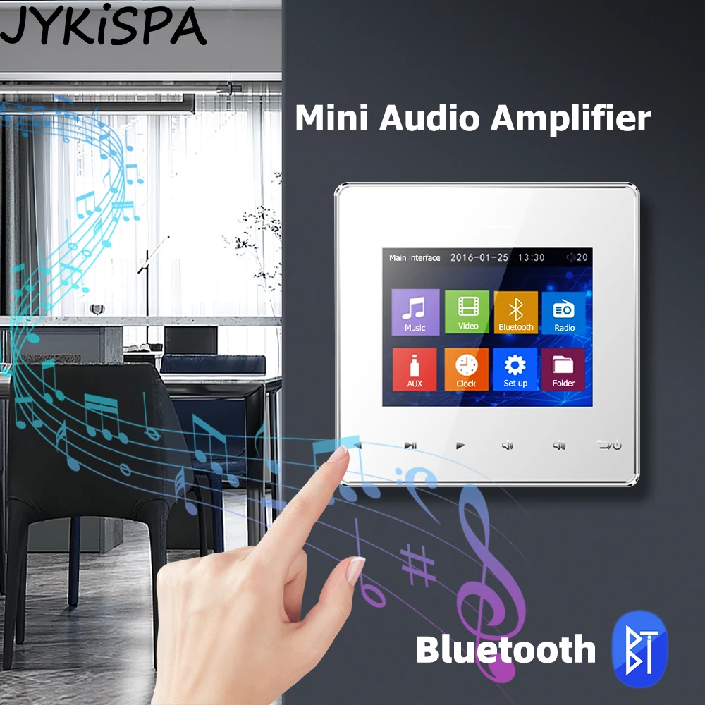 

Настенный усилитель, совместимый с Bluetooth, 2,8 дюйма, с сенсорными кнопками