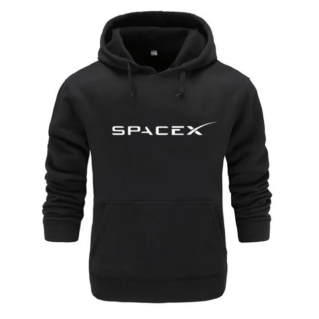 SPACEX-Sudadera con capucha para hombre, prenda de vestir masculina con LOGO SPACE X, de lana cálida, de alta calidad, a la moda, para primavera y otoño, novedad 1