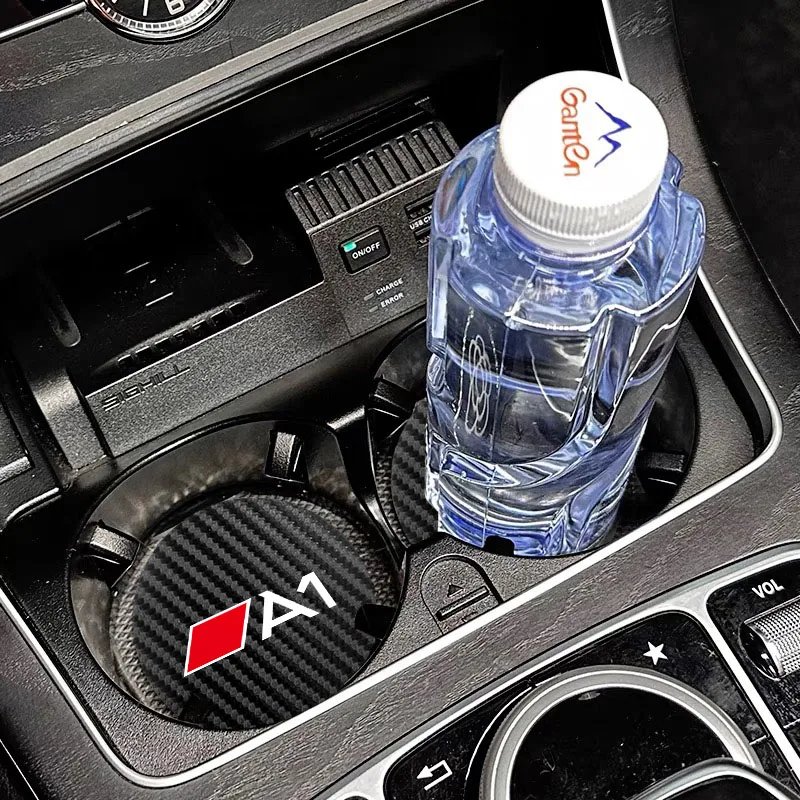 Premium Leather Car Coaster Set - Anti-Slip Water Cup Pads