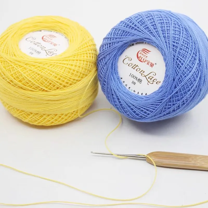 100% Cotton 50g/Pcs 0.8mm Lace Crochet Yarn By Crochet Hooks Hand-Knitted baby Silk Thin Yarn For Knitting 6