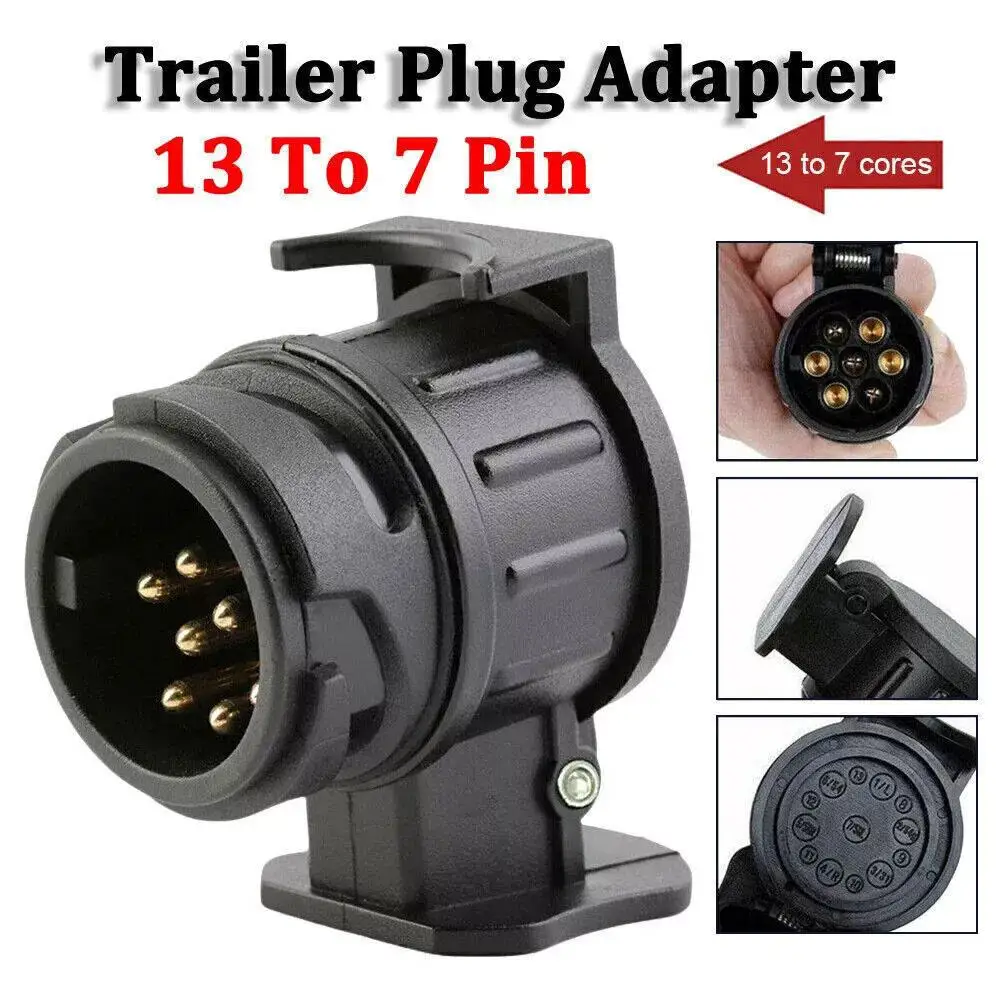 Trailer Plug Adapter 13 To 7-pin Trailer Truck Electric Traction Converter Traction Rod Plug Adapter Socket European Plug Socket
