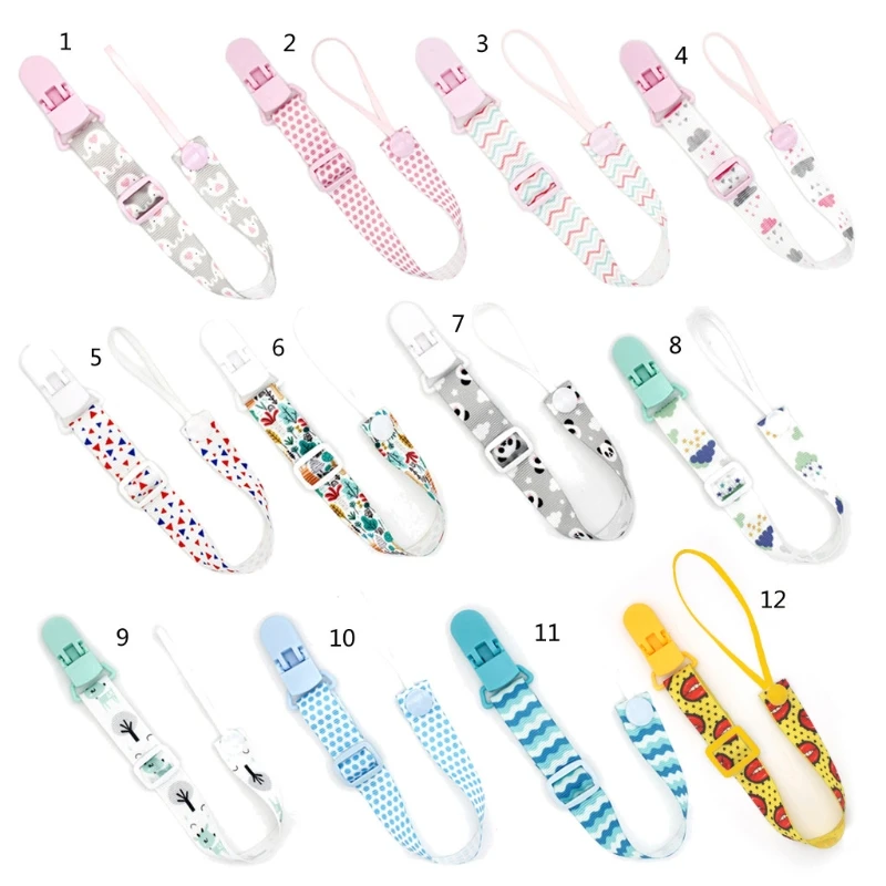HUYU Cartoon Print Pacifier Clip Chain Baby Teether Pacifier Chain Strap Holder Clip