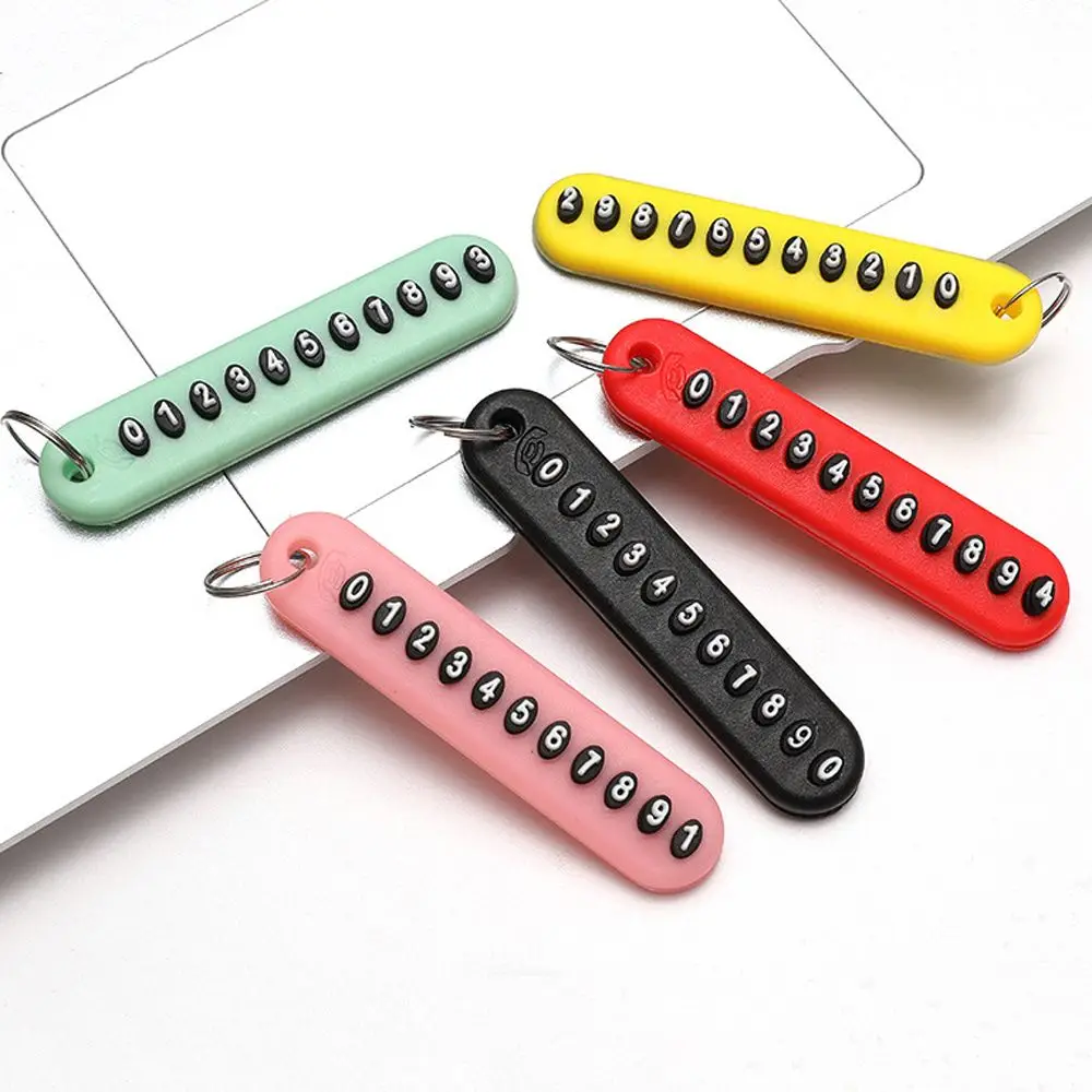 

Vehicle Accessories Temporary Parking Phone Number Plate Card Phone Number Key Ring Key Pendant Anti-lost Key Chain