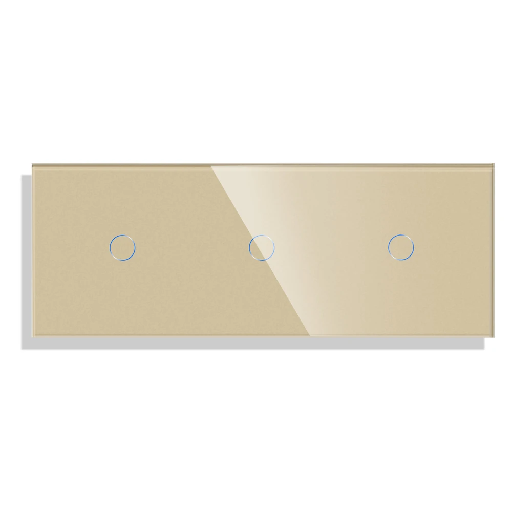 Triple gang touch sensor switch panel 86*229mm can match with touch switch function part smart wall switch wall touch switch socket