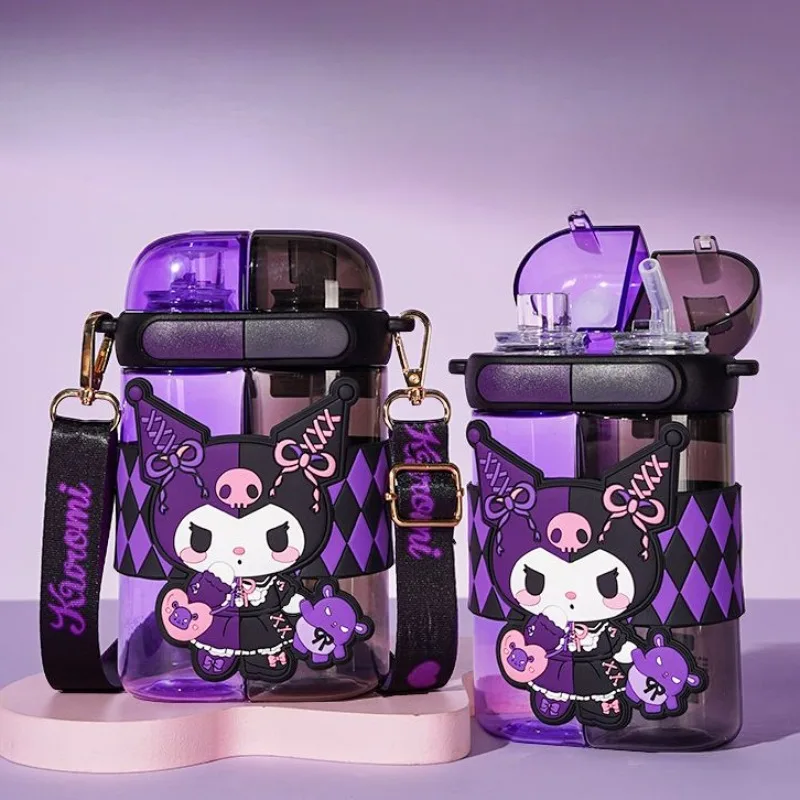 

640ML 2024 New Style Kawaii Sanrio Kuromi Kitty Y2k Vacuum Cup Tartin Anime Kettle Strap Style Portable Fashion Funny Girls Gift