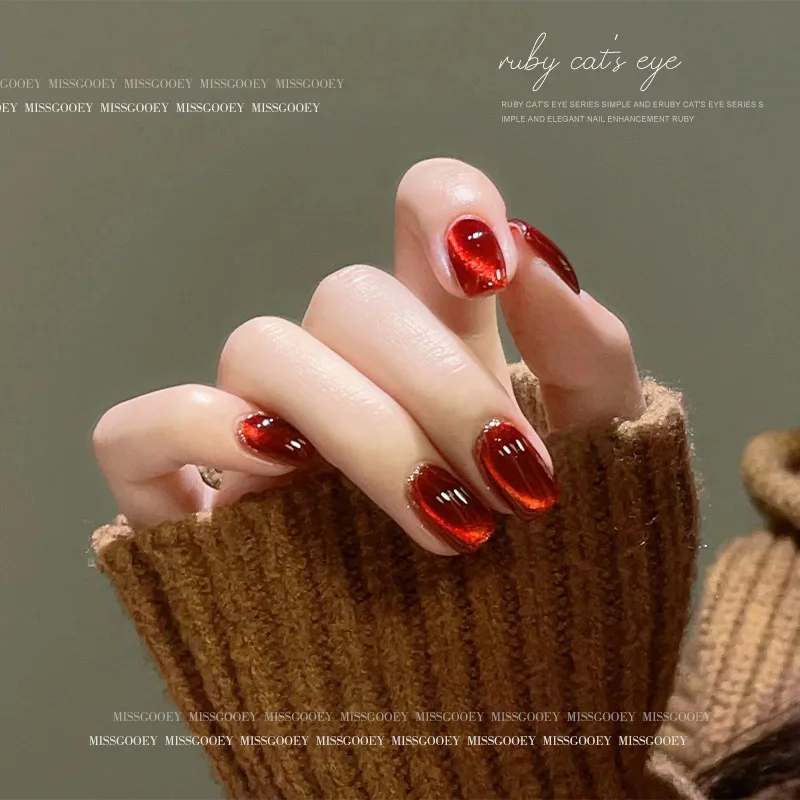 10ml Cherry Ruby Crystal Cat Eye Gel Nail Polish Chameleon Magnetic Gel Soak Off UV LED Nail Varnish Gel For Manicure 3