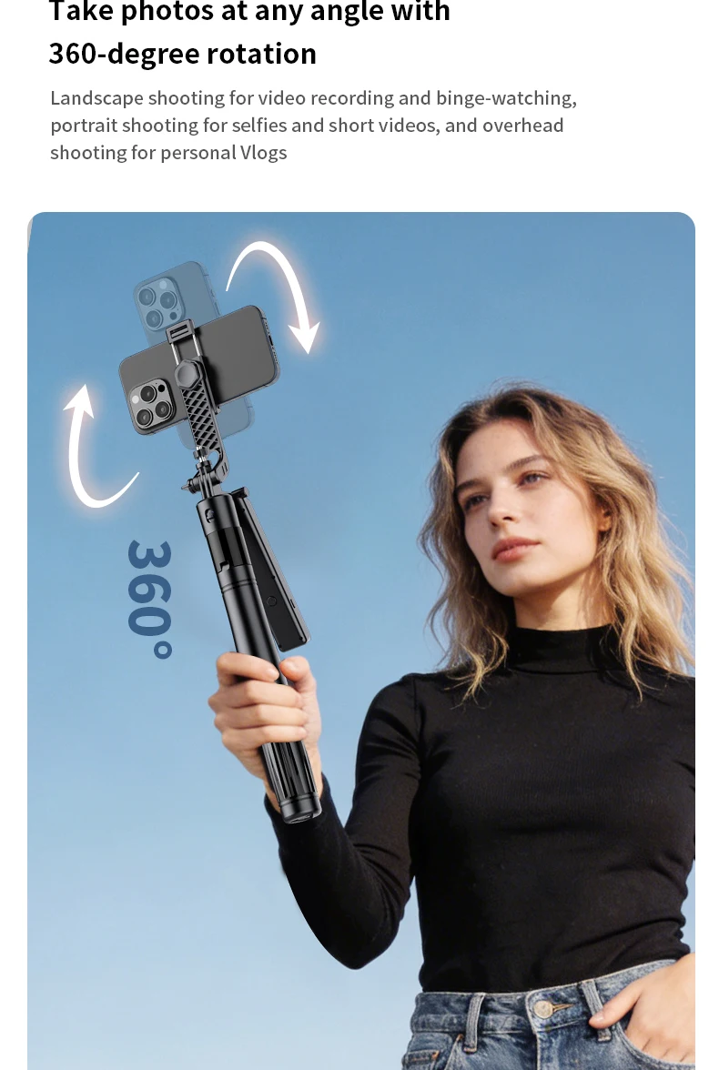 Ai Phone Tripod With Auto-rotation And Remote Control For Vlogging_voghion.com
